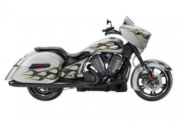 New 2014 Victory Cross Country Suede Silver With Flames for sale.