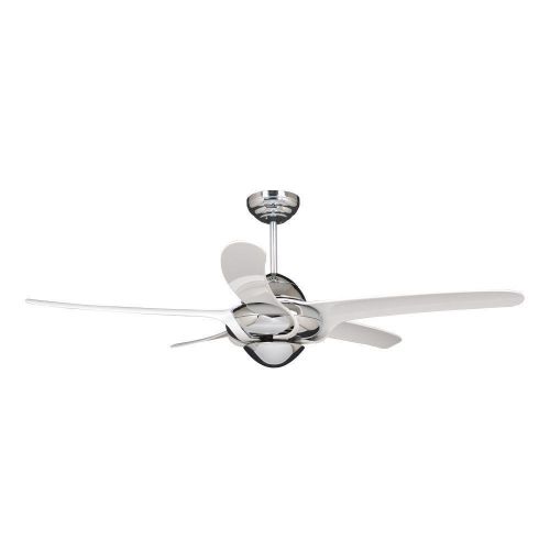 Vento Uragano 54 in. Chrome Indoor Ceiling Fan with 5 White Blades
