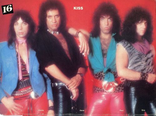 Kiss pinup clipping 80&#039;s lick it up vinnie vincent eric carr