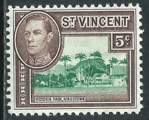 St Vincent, Scott #160, 5c Chocolate &amp; Green, MH