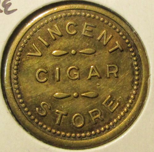 VINCENT CIGAR STORE TRADE TOKEN ST. ANTHONY, IDAHO. &#034;FREE SHIPPING&#034;