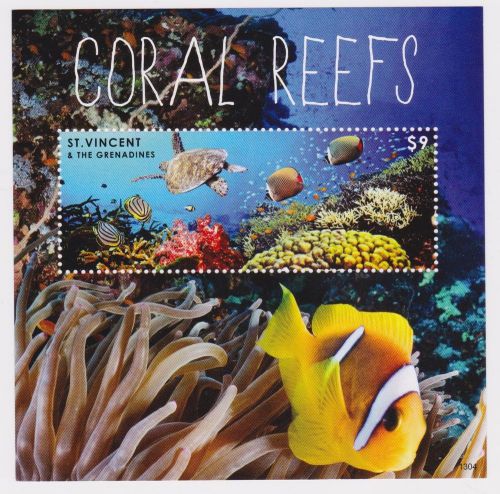 St Vincent - Coral Reefs, 2012 - 1304 S/S MNH