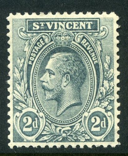 St.vincent;  1921 early gv issue mint hinged 2d. value