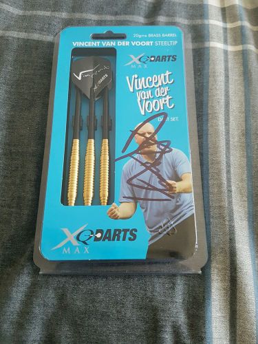 Vincent van der voort signed set of darts 20gm brass set darts 180 pdc