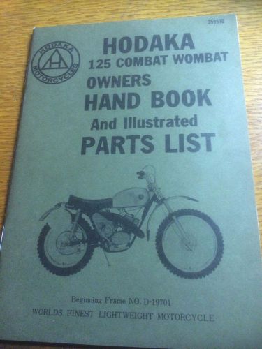 Hodaka 125 combat wombat owners h book and illustrated parts