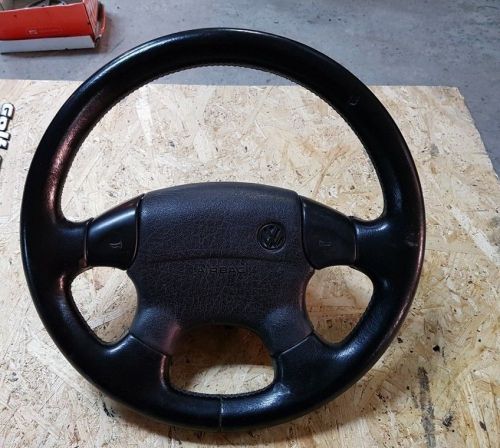 Vw golf  mk3 iii vento jetta passat genuine euro leather steering wheel 4 spoke