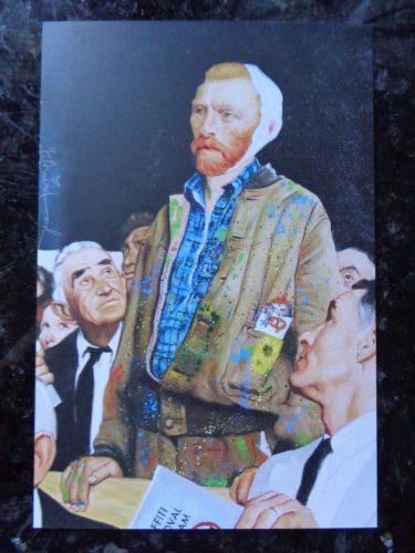 NEW Mr. Brainwash Banksy Vincent Van Gogh Graphitti Postcard - LA ArtShow 2011