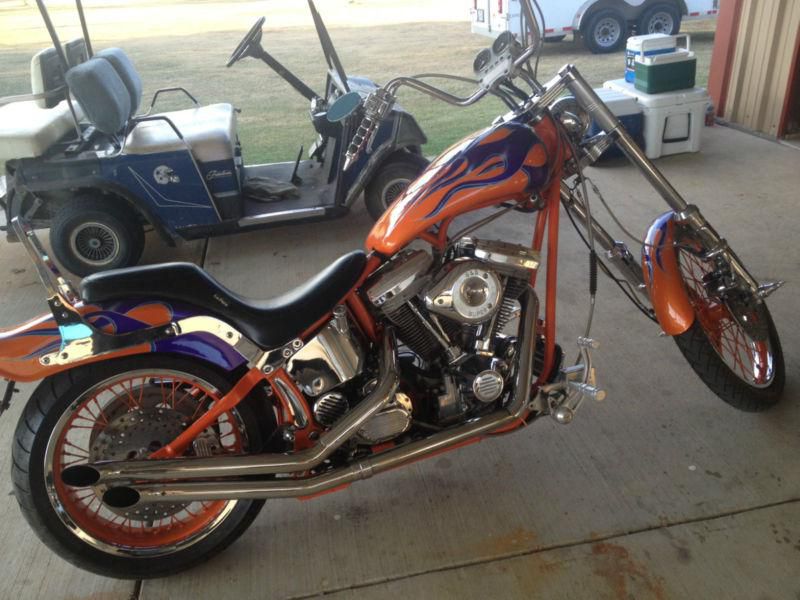 Custom Built Motorcycle One of a Kind Loud TEXAS Softtail Wide Glide Double Tube