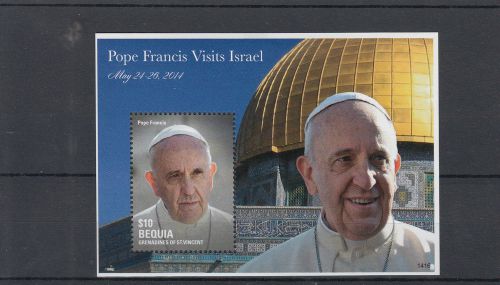 Bequia grenadines st vincent 2014 mnh pope francis visits israel 1v s/s