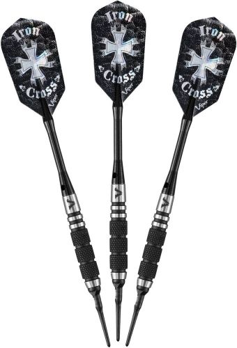 Viper desperado iron cross 80/20 tungsten soft tip darts coarse knurling 18 g...