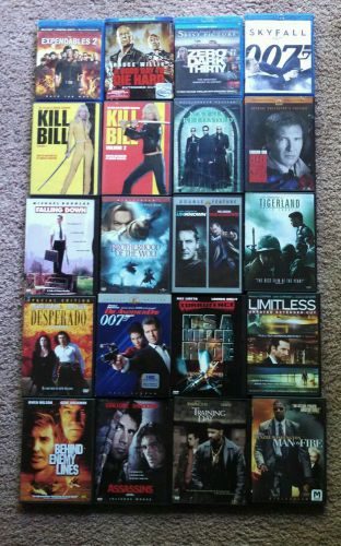 Large Action Movie Lot 4 Blu Rays and 16 DVD&#039;s Skyfall, Desperado, Kill Bill 1&amp;2