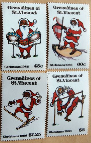 Christmas 1986 grenadines of st vincent set of four stamps mnh