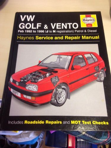 Volkswagen golf vento 3097 haynes manual feb 1992-1998 petrol &amp; diesel