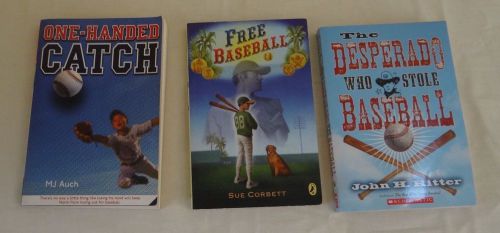 3 paperback books: one-handed catch; free baseball; desperado who stole baseball