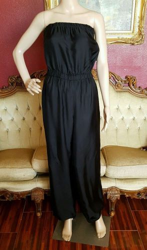 1 Piece Cynthia Vincent Black Strapless Light Jumpsuit/Romper Sz 6 Made in USA