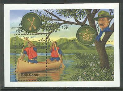 ST VINCENT 1989 BOY SCOUTS Canoe BUTTERFLY BADGE SS