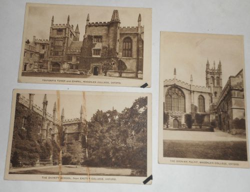 OLD vincent oxford college england postcard Lot of 3--Unsent
