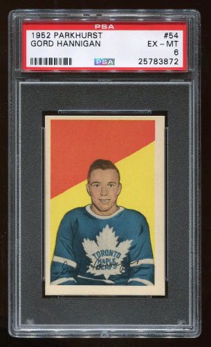 1952 Parkhurst #54 Gord Hannigan *Maple Leafs* PSA 6 EX-MT #25783872