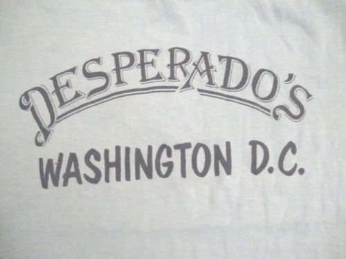 Vintage Desperado&#039;s Bar Burgers Washington D.C Woman&#039;s Club T Shirt M