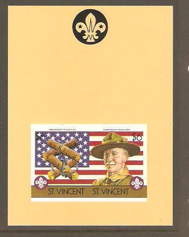 ST VINCENT 1986 BOY SCOUTS Baden Powell IMPERF SS