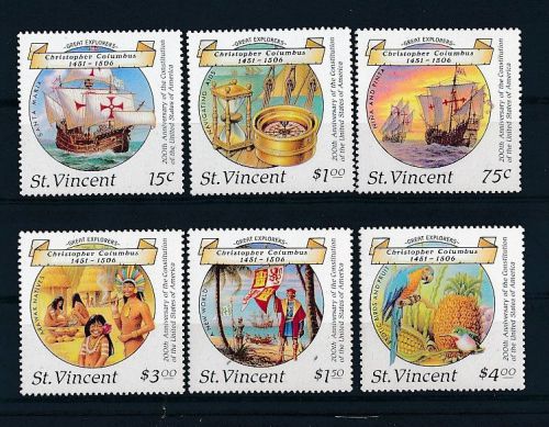 D106588 sailing ships boats discovery of america columbus mnh st.vincent