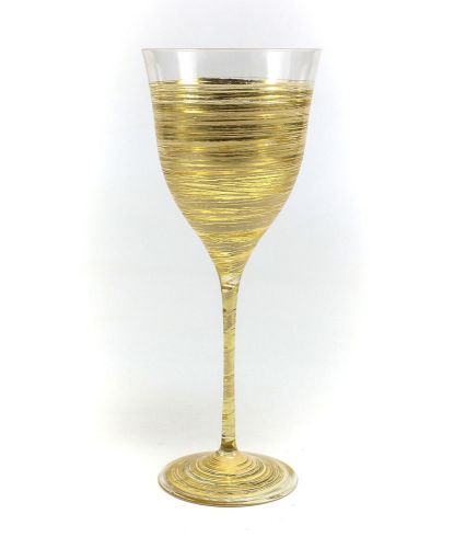 Italian Sorella Home Vento Water Goblet; Gold. Original Label