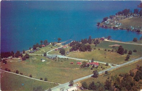 Cape Vincent New York~Sunnybank Resort~Cabins~St Lawrence River~Aerial~1950s