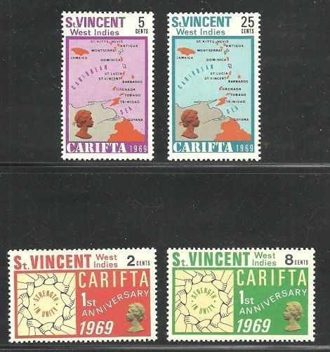 Album Treasures St Vincent Scott # 272-275 CARIFTA Mint NH