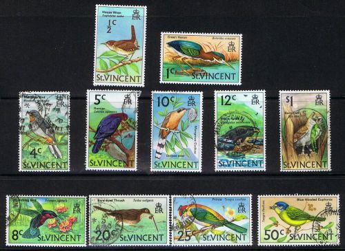 St vincent 1970 qeii  birds mh &amp; used