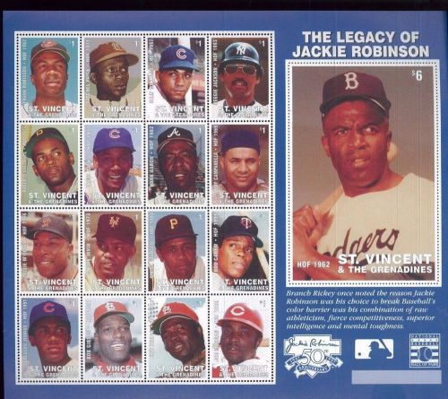 The Legacy of JACKIE ROBINSON #2380 MNH Sheet of 17 - St.VIncent+Gren. E45