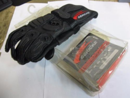 NEW GERICKE LEATHER VENTO ON ROAD RIDING GLOVES IN BLACK ADULT SIZE MEDIUM