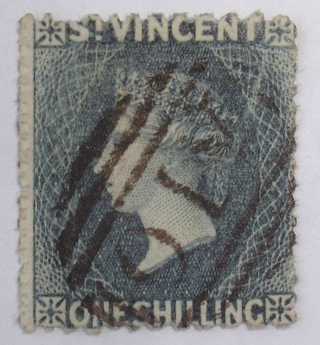 St vincent: 1871 sg 1s slate-grey p14-16. fine.