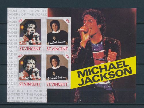LE71865 St Vincent imperf Michael Jackson music good sheet MNH