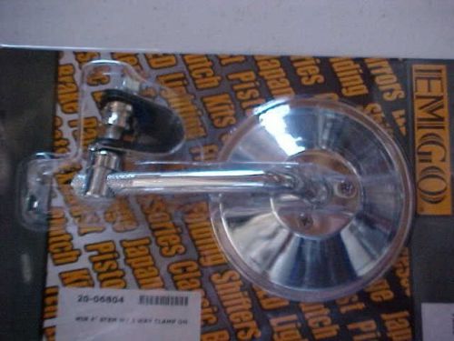 Universal clamp on mirror with 4&#034; stem works for both sides 7/8&#034; bars