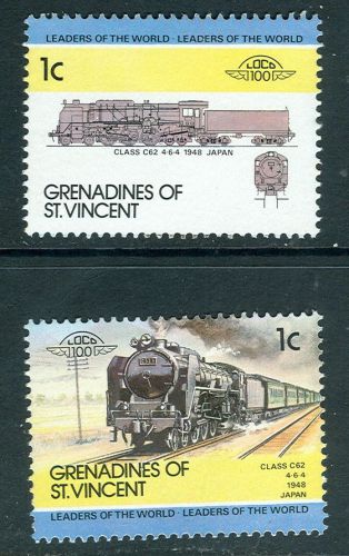 Grenadines of St Vincent: Trains, Locomotives, Japanese Railways, 2v MNH