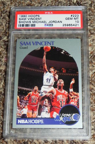 1990-91 Hoops Sam Vincent with Michael Jordan PSA 10 Gem Mint