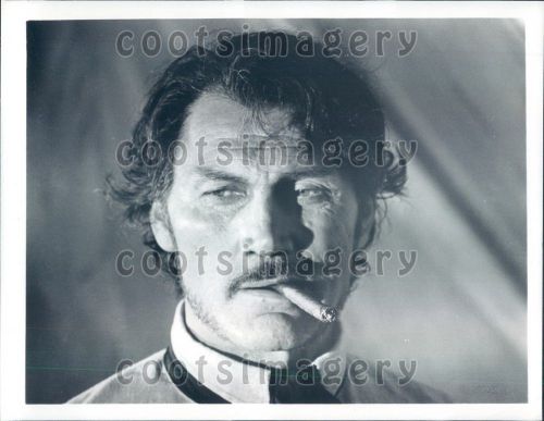 1973 Headshot Actor Jack Palance Smoking Cigar in The Desperados Press Photo