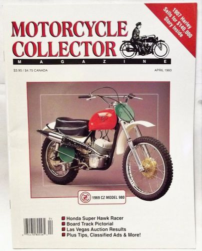 Motorcycle collector magazine april &#039;1993 cz &#039;69 980 250cc twin pipe, vincent