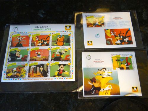 11 Disney Symphony Hour ICS Stamps + COAs St. Vincent Pluto Mickey Goofy