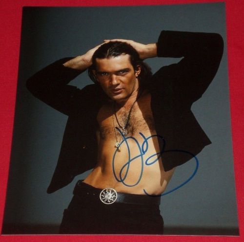 Antonio banderas signed hot hairy chest hunk 8x10 photo autograph coa desperado