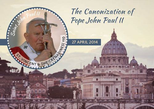 St vincent - pope john paul ii, 2015 - 1541 s/s mnh