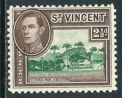 St Vincent, Scott #145A, 2-1/2d Chocolate &amp; Green, MH