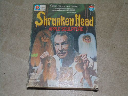 1975 Shrunken Head Apple Sculpture Vincent Price Milton Bradley Craft Kit Game