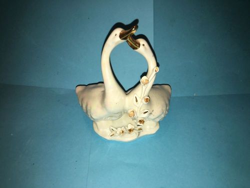 Capodimonte two geese porcelain figurinebomboniera felice vento italy