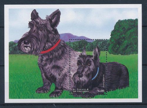 [33215] St. Vincent &amp; Grenadines 1998 Animals Dogs Scottish Terrier MNH Sheet