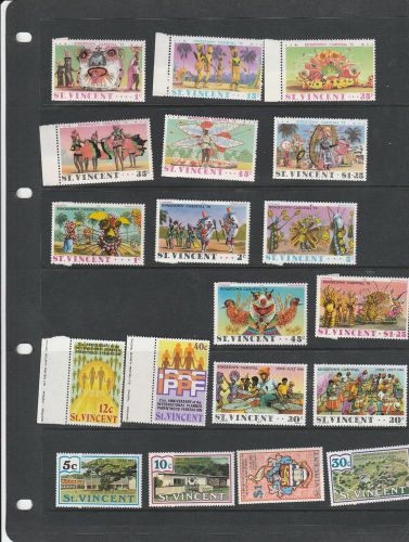 St vincent stamps collection of colourful 1970s issues mainly um,