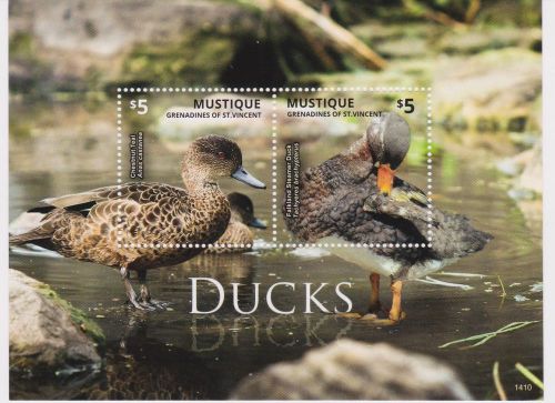 Mustique of st vincent - birds, ducks, 2014 - 1410 s/s mnh