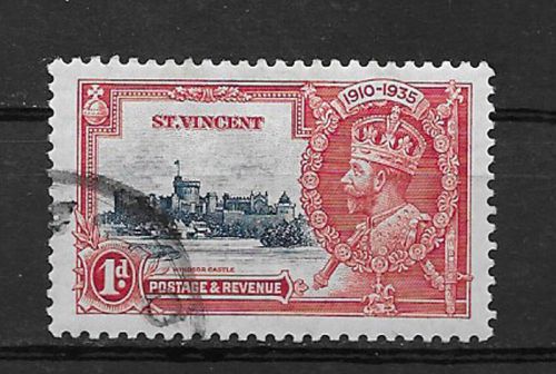 ST. VINCENT , SILVER JUBILEE , 1935 , 1p STAMP , PERF , USED