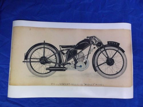 High quality print of Philip Vincent&#039;s concept drawings of a Vincent motorcycle