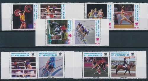 LE71886 St Vincent edges Seoul sports 1988 olympic games fine lot MNH